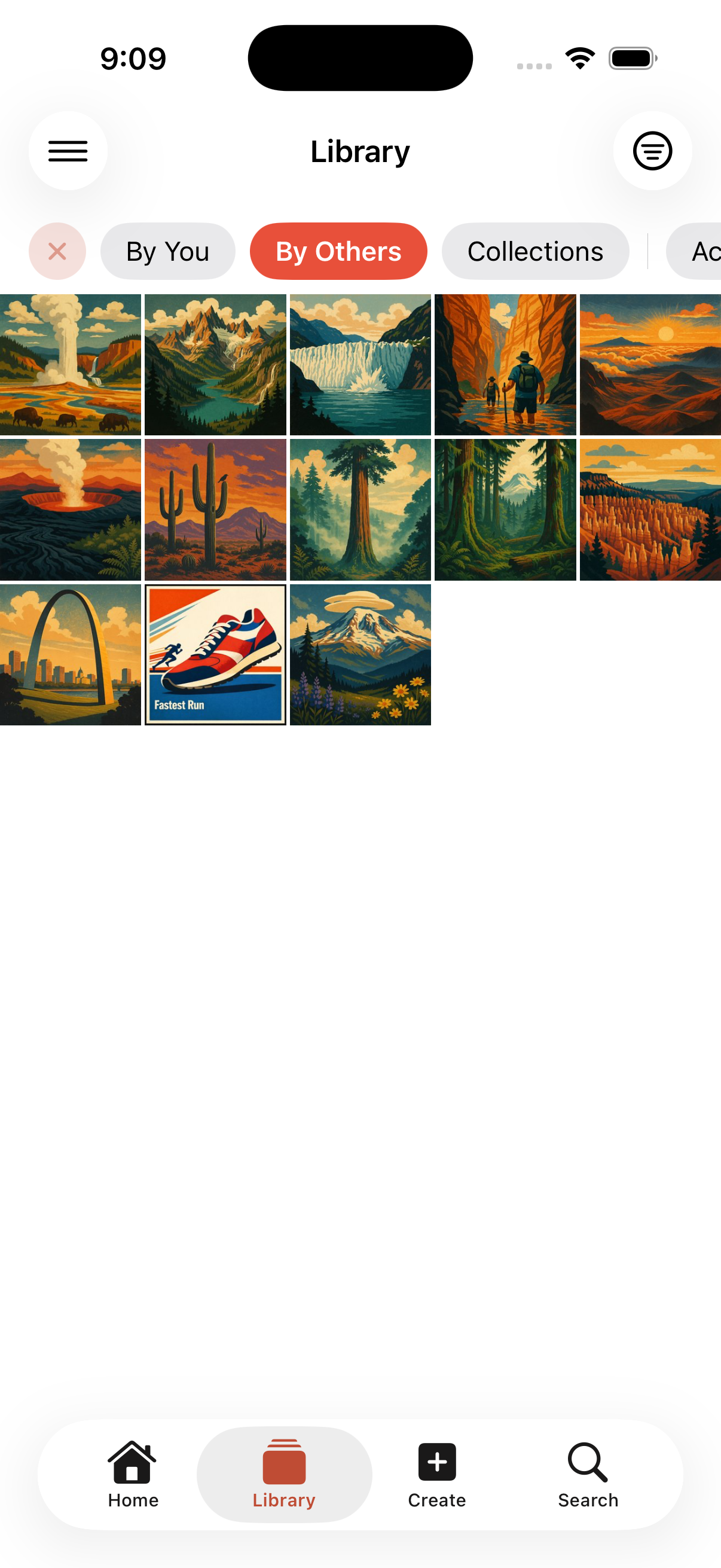 HumbleBadge library view showing a collection of badge artwork
